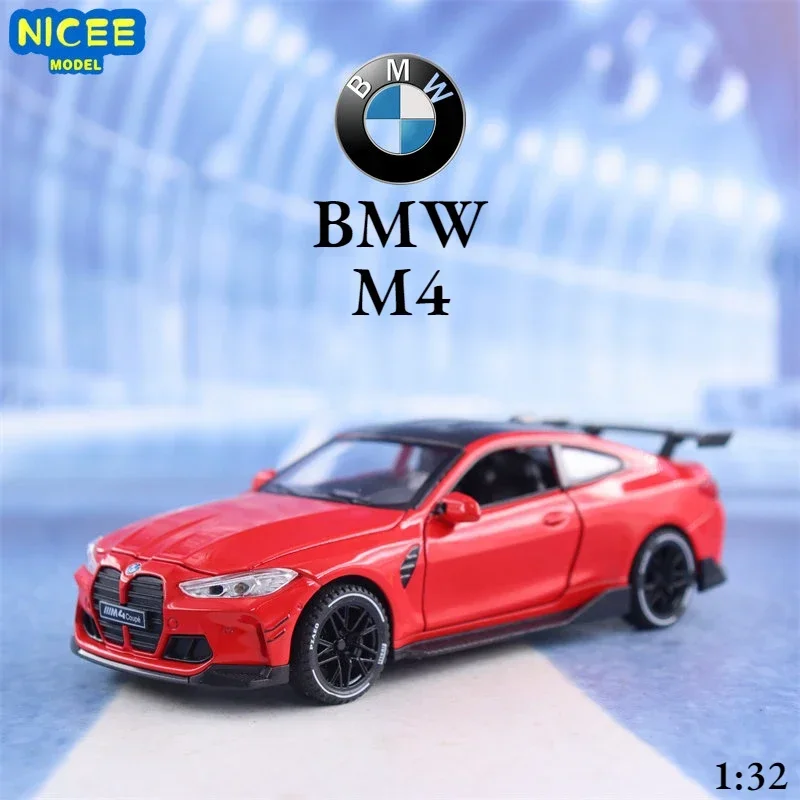 1:32 BMW M4 Coupe alta simulación Diecast Metal aleación modelo coche sonido luz tirar hacia atrás colección niños juguetes regalos