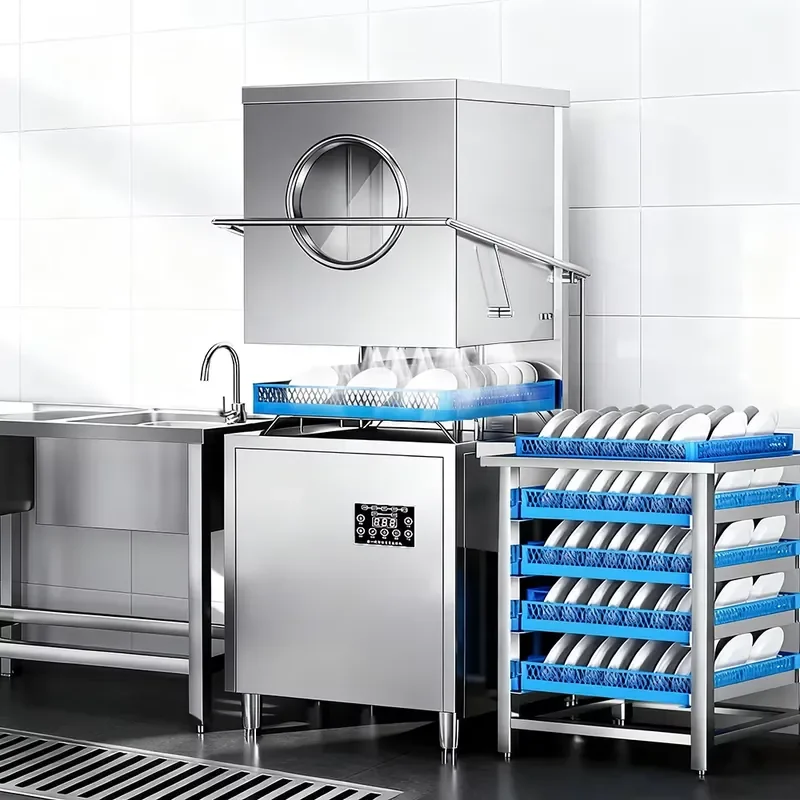 Electric Smart Smoke Hood Dishwasher for Restaurant Hotel Household Use Stainless Steel Large Bowl for Independent Commercial