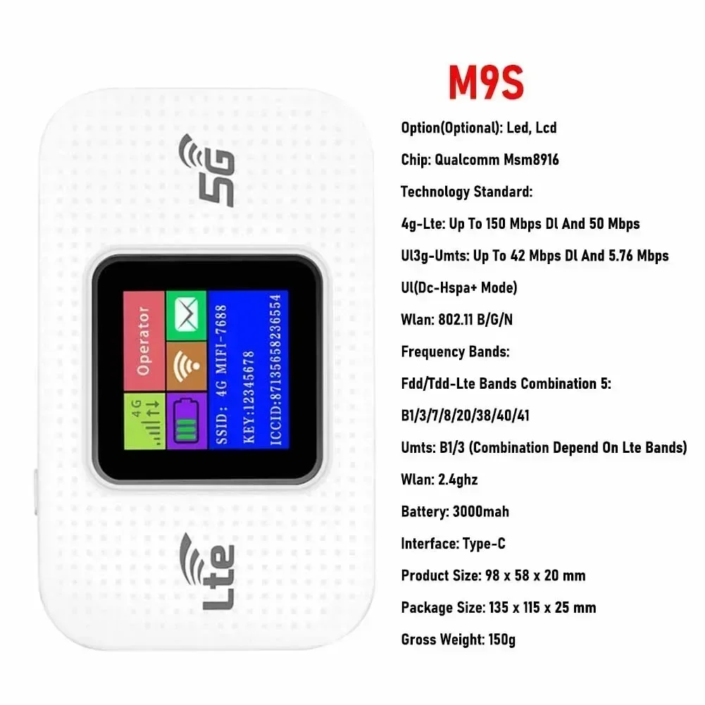 4G/5G Mobile WIFI Router 150Mbps 4G LTE Wireless Router Mit Sim Karte Slot tragbare Tasche MiFi Modem Auto Mobile Wifi Hotspot