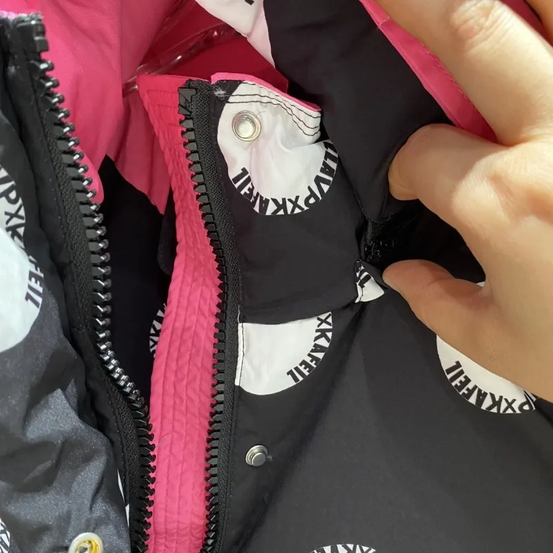 النسخة الكورية من الموضة المطبوعة البولكا نقطة البولكا نقطة أسفل سترة المرأة شتاء جديد سميكة ورقيقة الأبيض بطة أسفل سترة #3