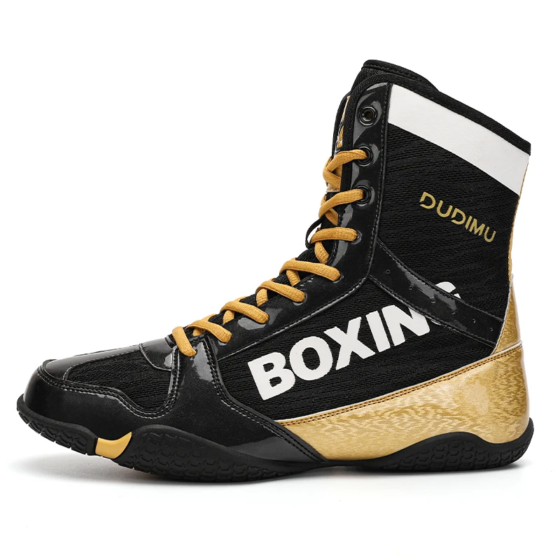 Zapatos de boxeo de competición competitiva deportiva, zapatillas de entrenamiento Sanda de lucha, zapatos de lucha de interior Unisex ligeros