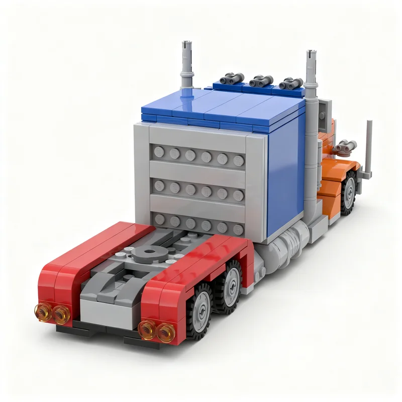 376pcs MOC City Style Peterbilt 379 Optimusss Truck City Traffic Model Building Blocks Brick Education Collection Idea Assemble