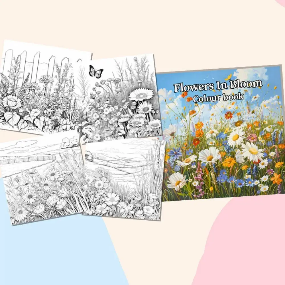 20 sheets Paper Coloring Book Graffiti Van Gogh style Graffiti Painting Book Flower butterfly Doodles Book Christmas
