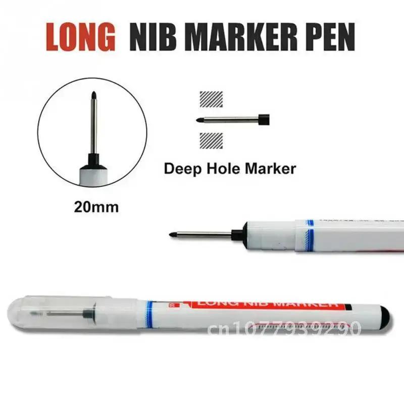 

20mm Quick Drying Marker Pen Processing Deep Hole Marker Pen Metal Surface Water Resistant Smudge Proof Carpenter Long Nib