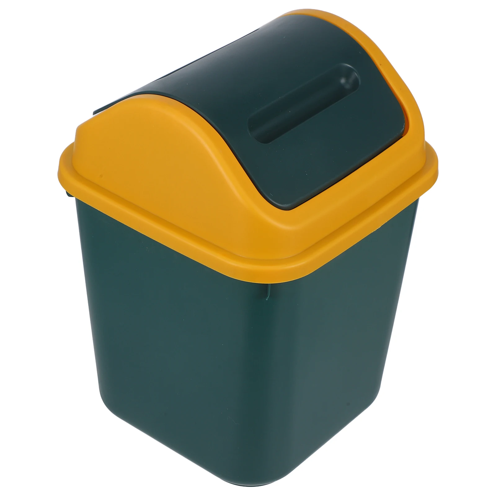 

Flip Trash Can 10L Green Yellow Small Square Waste Bin with Lid PP Material Bathroom Kitchen Office Garbage CanTrash Can