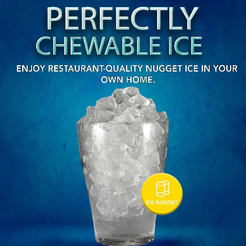 Frigidaire Nugget Ice Maker EFIC256, Countertop Nugget Ice Machine with Transparent Window,Nugget Ice Maker with 44 lbs.Capacity