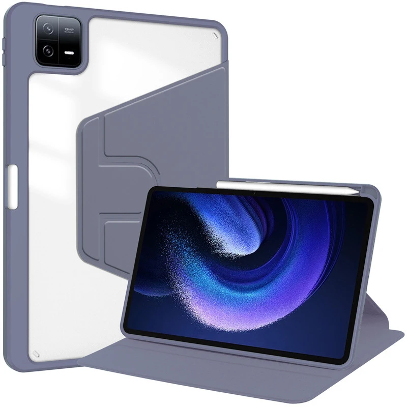 

Чехол-подставка с вращением на 360 градусов для Xiaomi Mi Pad 8 7 6 5 Pro Redmi Pad 2 SE 11 12,1 дюйма, чехол для планшета, прозрачный жесткий акриловый чехол