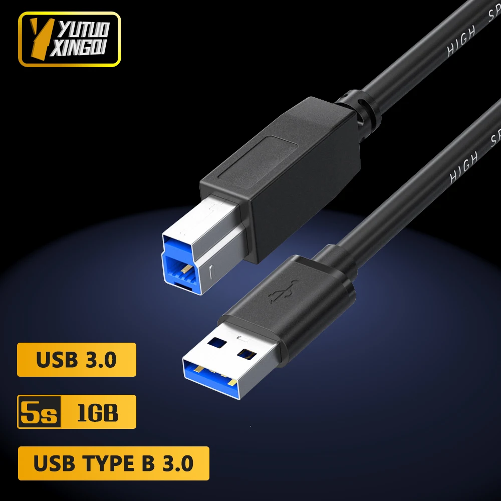 Kabel USB Typ A do USB 3.0 Typ B do Drukarki 3.0 Szybki Kwadratowy Port Transmisji Danych Połączenie Komputerowe 0.5m 1m 1.5m 2m 3m 5m Drukarka 3.0