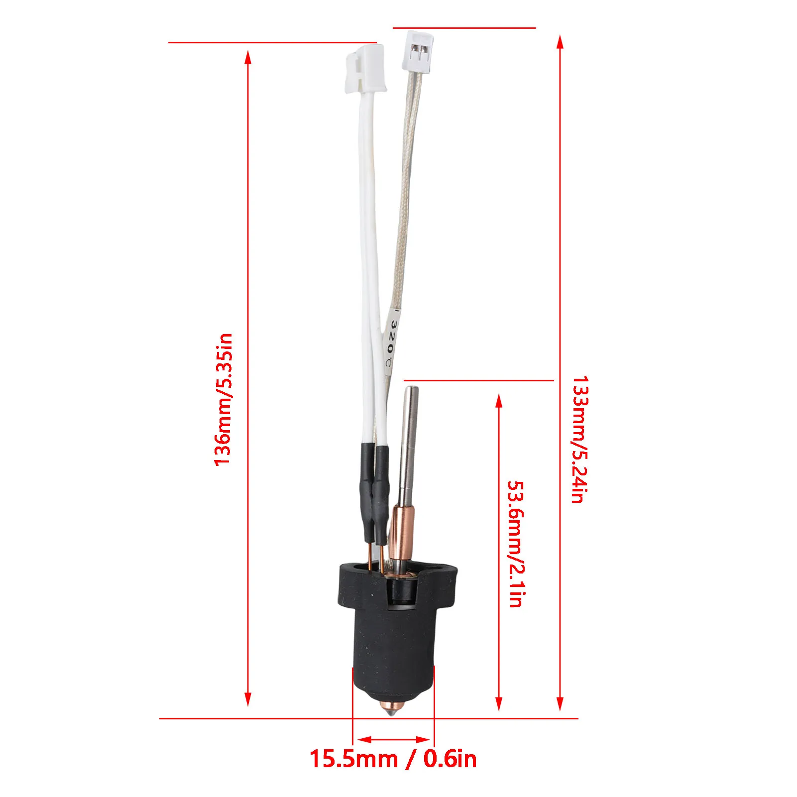 3D Printer Print Head Uniform Heating 0.4mm Quick Swap Nozzle 3D Printer Hotend with Aluminum Heatsink for PLA ABS PETG TPU