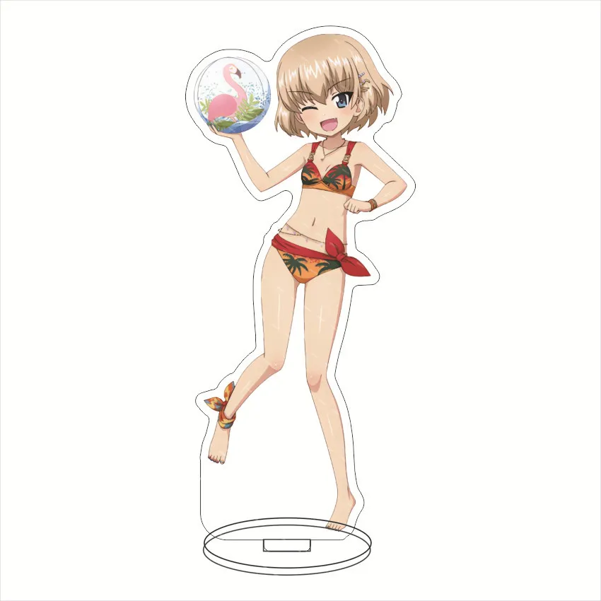 16CM Anime Game Figure GIRLS und PANZER Miho Nishizumi Anchovy Darjeeling Alice Shimada Beach Cos Acrylic Stand Ornaments Gifts view 5