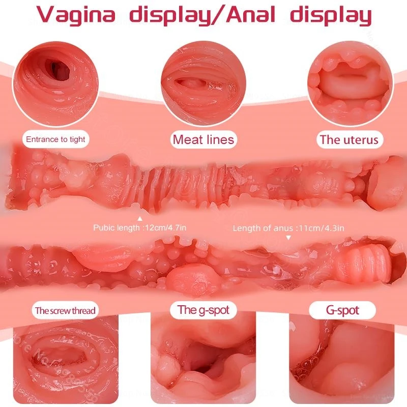 Vagina de silicone e ânus brinquedo masturbação para homens e mulheres, masturbadores masculinos, 2 buracos, bonecas sexuais bunda, 18 + Sexshop