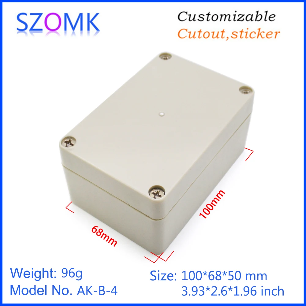 4 Pcs 100*68*50mm IP65 plastic waterproof enclosure for electronics project box plastic case for pcb design instrument enclosure