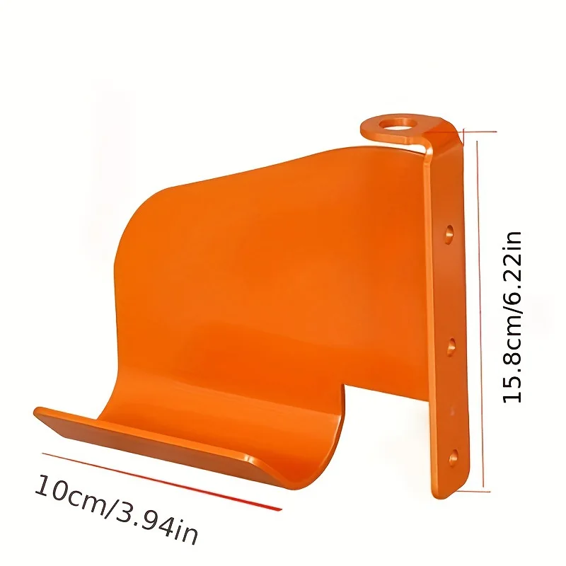 Chainsaw Hook Wall Rack Rust Proof Powder Coated Orange Metal Storage Holder Simple Design For Garage Organizer