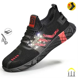 New 2022 Summer Men Work Shoes Breathable Indestructible Steel Toe Safety Shoes Man Puncture-Proof Anti-smash Women Boots