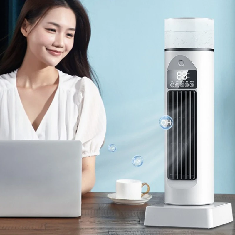 Bladeless Turbo Cooling Tower Fan: Humidifying AC Air Circulator, Wide-Angle Quiet Breeze, 24H Timer & Remote Control