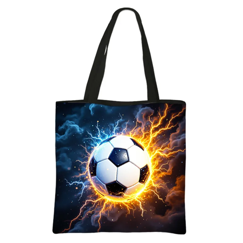 Popular Novelty Cool Crown Football Tutoring Class Tutoring Remedial Bags Storage Canvas Bag One-shoulder Shopping Handbag