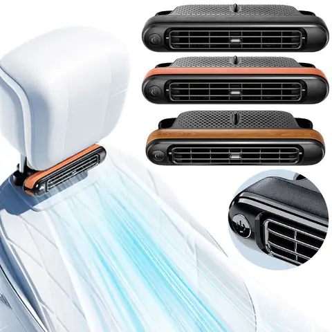 Car Seat Fans Rear Seat Air Circulation Fan with Three Adjustable Speeds Portable USB Car Fan for Mini Cars RVs Sedans