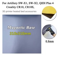 Magnetic Base 310x310mm for Artillery Sidewinder X1 X2 Creality CR10 QIDI Plus4 3D Printer Hot Bed Accessories Magnetic Sticker