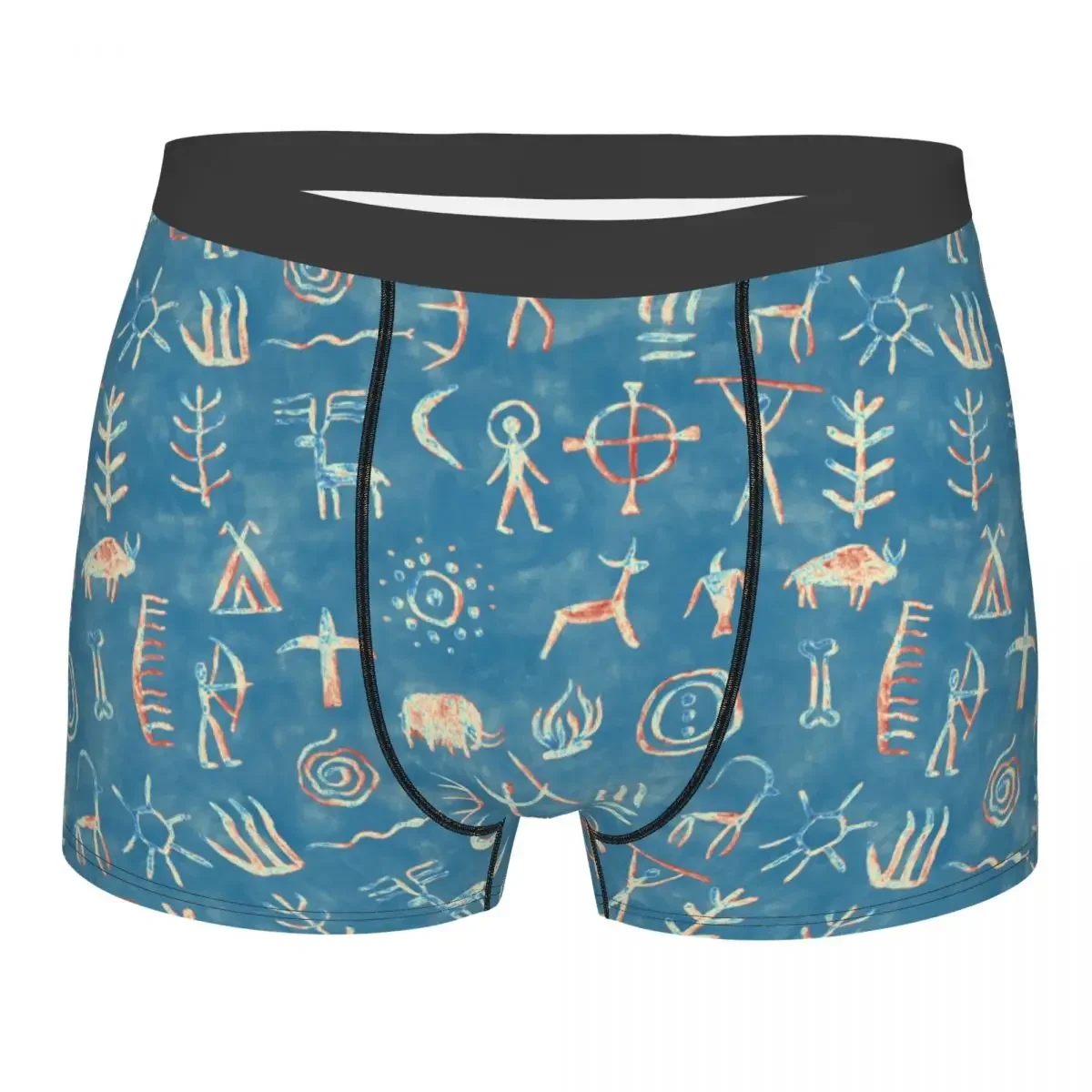 Novelty Boxer Shorts Panties Man Tribal Ancient  Hunting For Animal Underwear Soft Underpants for Homme S-XXL