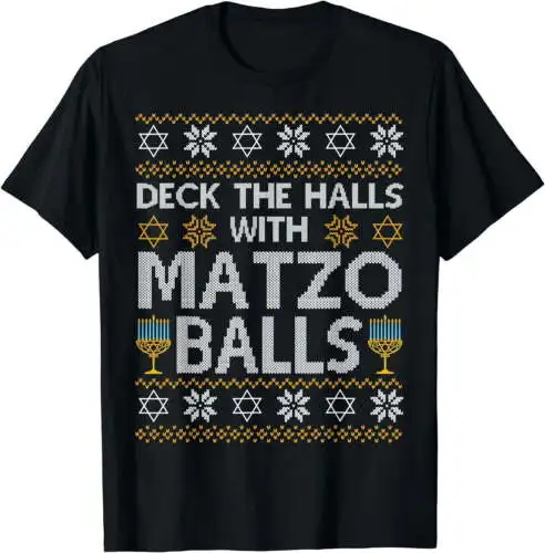 Deck The Halls With Matzo Balls Chanukkah Ugly Hanukkah T-Shirt