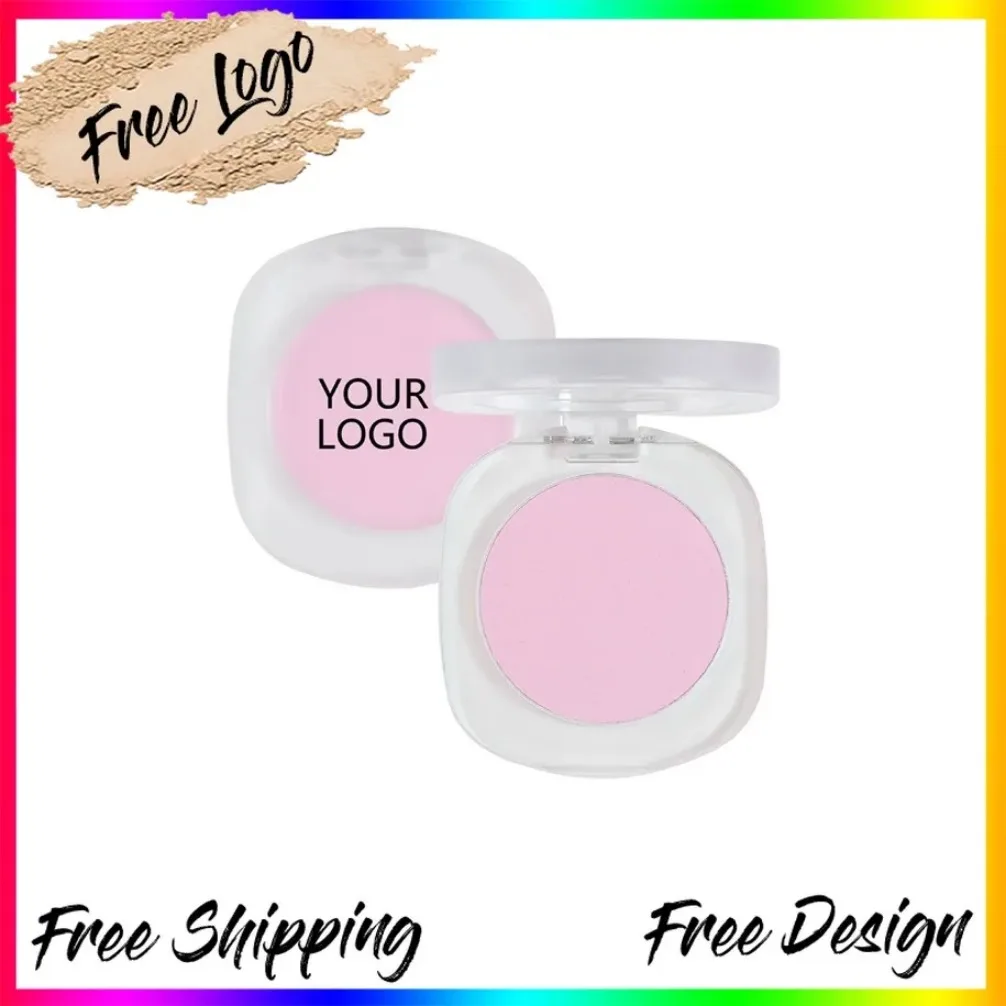 نباتي لون واحد ماتي مسحوق أحمر الخدود شعار مخصص ماكياج العلامة الخاصة بالجملة تسليط الضوء على عارية الطبيعية