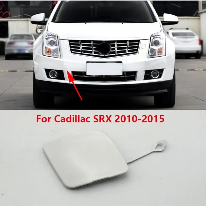 

White Front Right Side Bumper Tow Hook Eye Cover Cap For Cadillac SRX 2010-2015