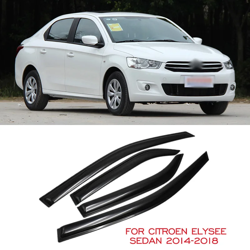 

Car Awning Shelter For Citroen Elysee Sedan 2015 2016 2017 2018 Side Window Visor Sun Rain Smoke Deflector Guards Weathershields