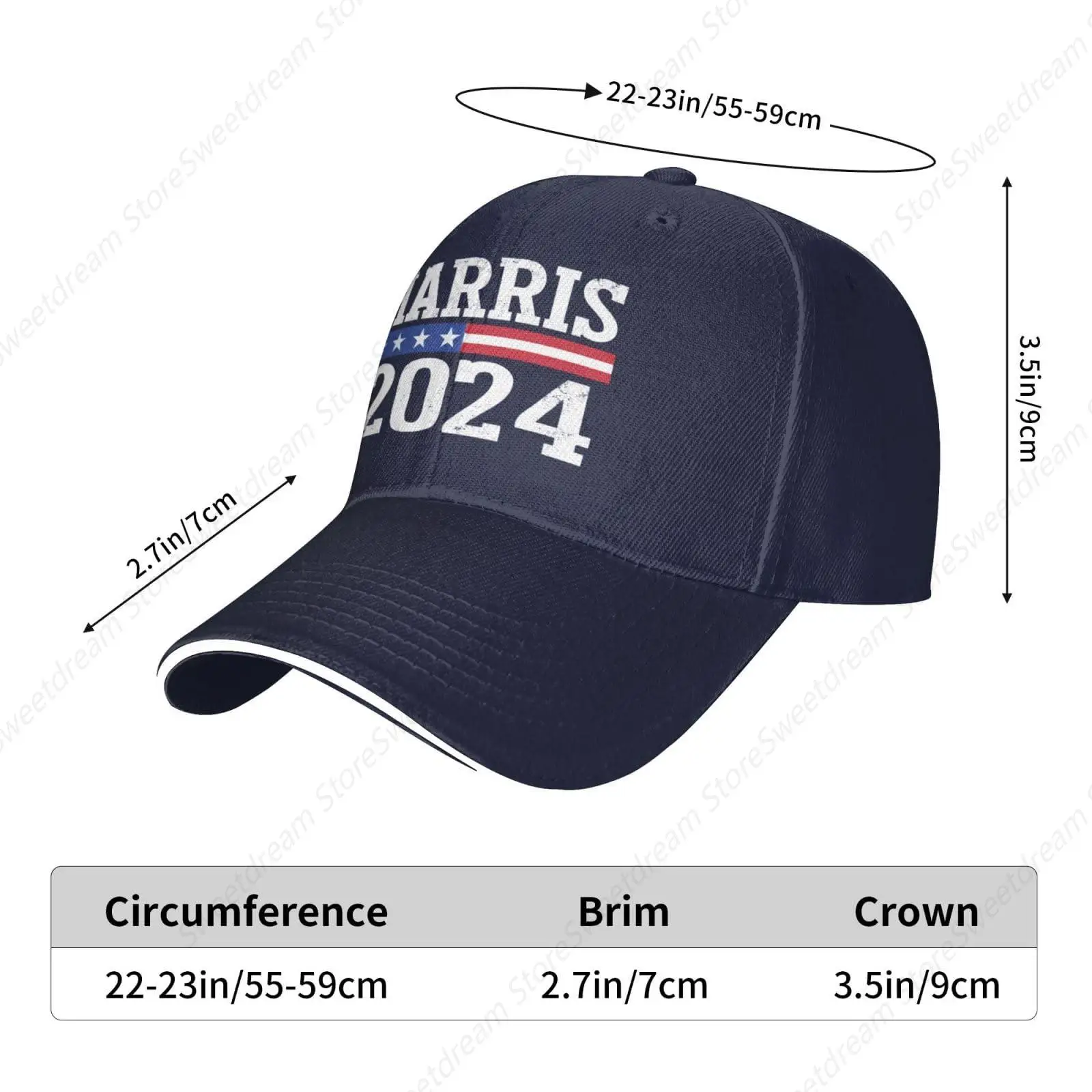 Kamala Harris 2024 for President Campaign Hat Baseball Cap Fashion Presidential Election Campaign Vice President Hat Men Women