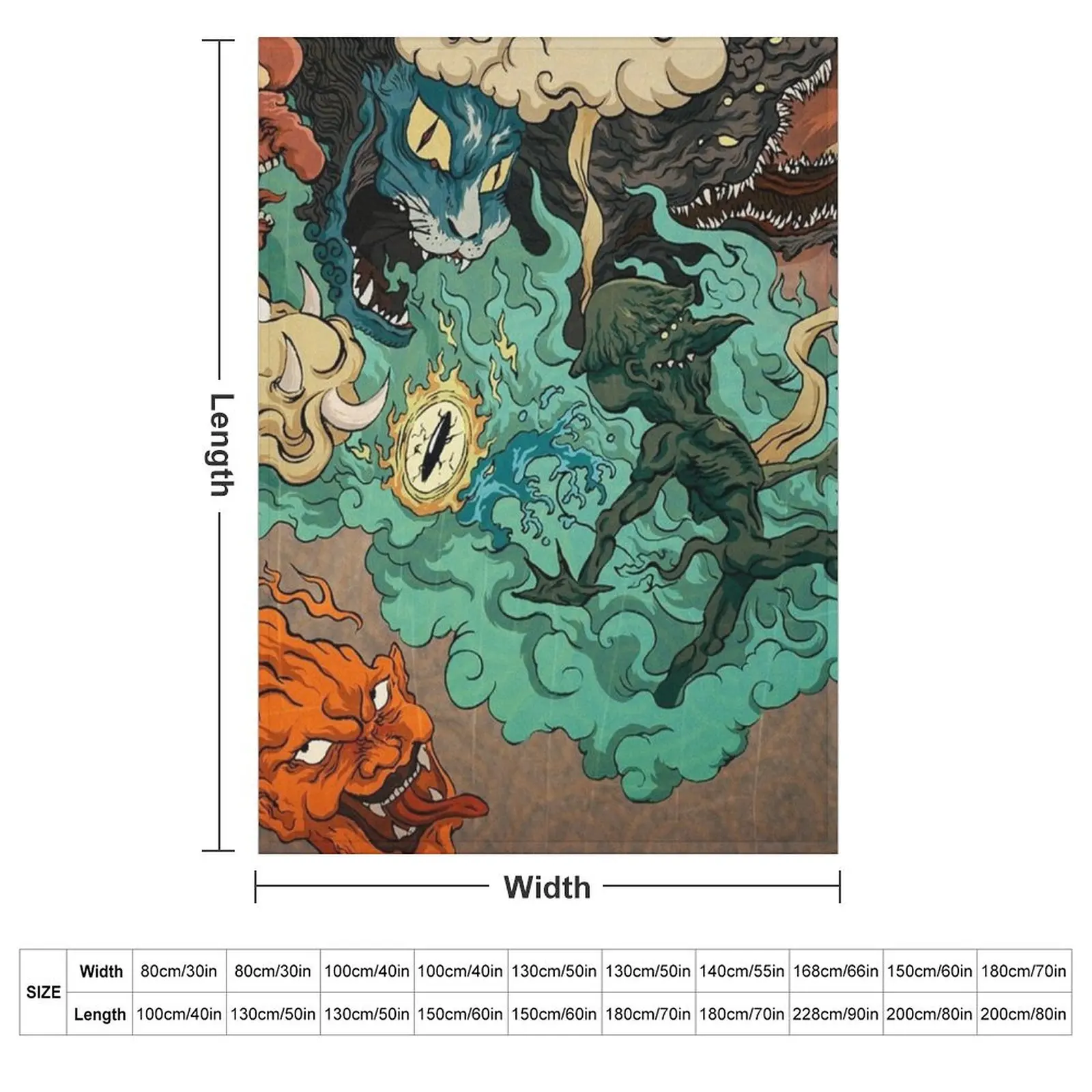 Vintage Japanese Kaiju Throw Blanket Soft Beds Travel cosplay anime Flannels Fashion Sofas Summer Blankets