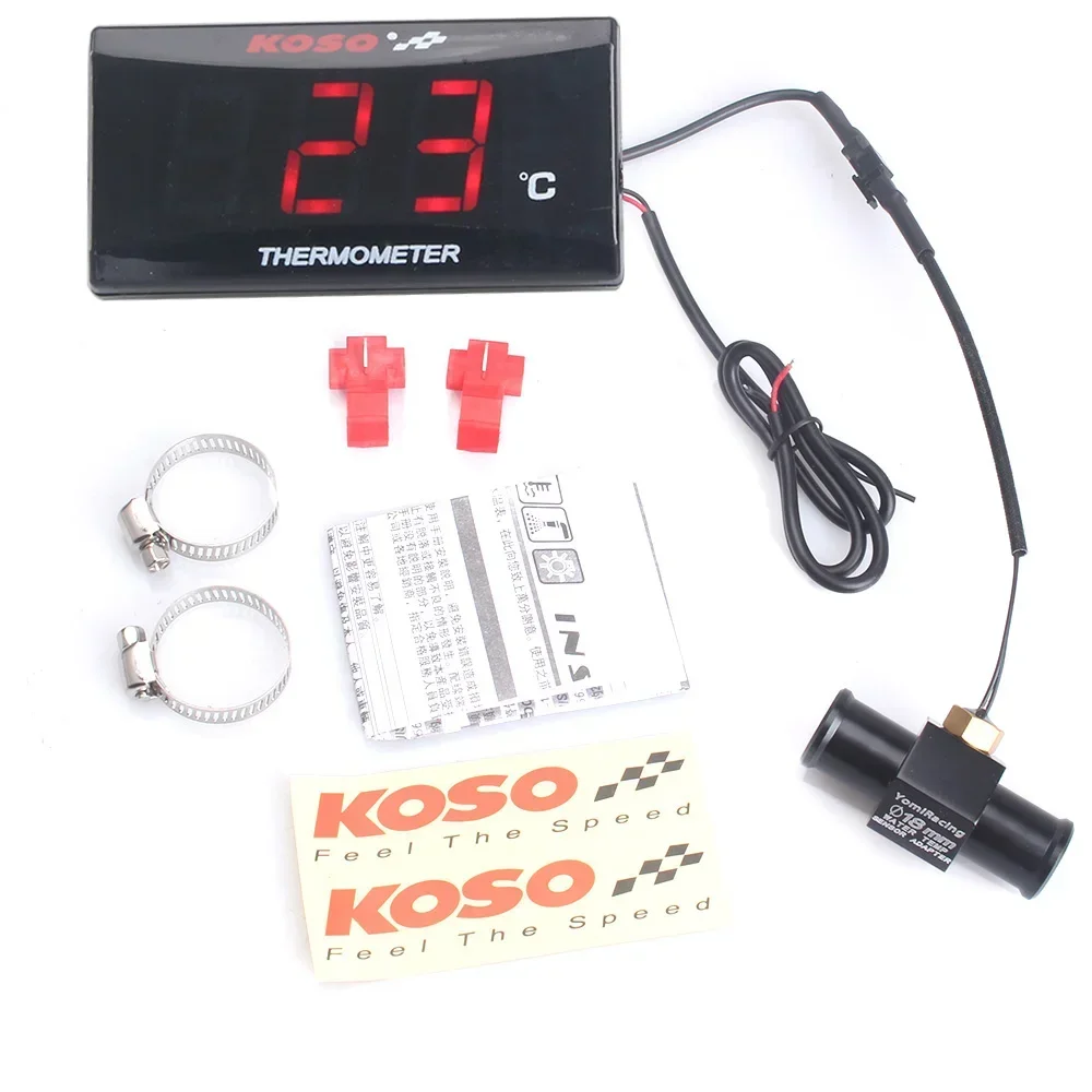 Universal motocicleta termômetro instrumentos temperatura da água display digital medidor sensor adaptador para koso