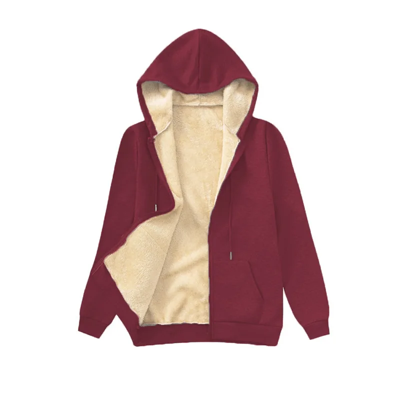 Women's Warm Fleece Lined Hoodie Thick Sherpa Pullover Drawstring Winter Sweatshirt Long Sleeve Multicolor Casual Top