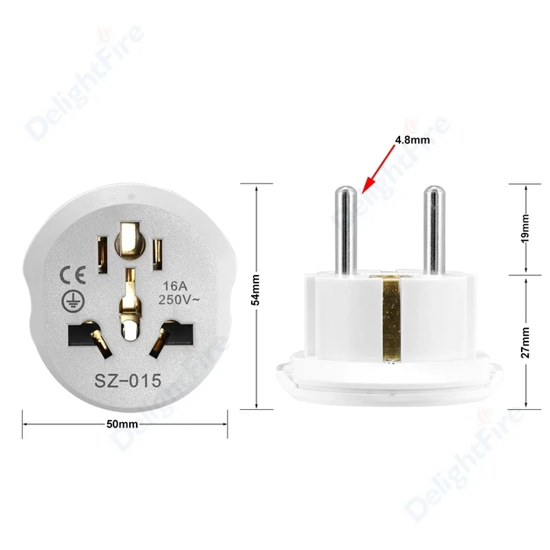 EU Plug Adapter UK US To EU Euro Plug Adapter Converter European Travel Adapter Australia USA EU Electric Socket Outlet