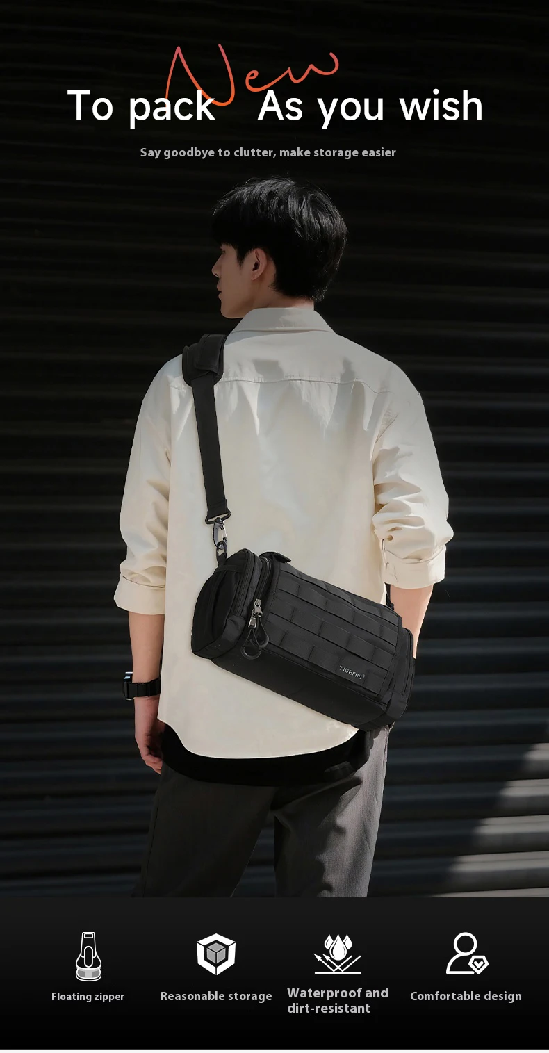 Tigernu Herren-Umhängetasche, taktische Umhängetasche, Herrentaschen, Outdoor-Tasche, Fahrrad-Hängetasche, Sport-Radsport-Umhängetasche, Messenger-Tasche – Detail 1