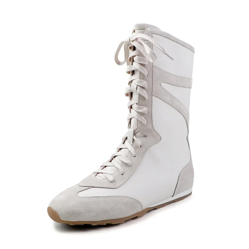 

2025 New Trendy Boots Genuine Leather Causal Boots Roud Toe Sneakers Handmade Footwear Designer Vintage CasualStyle Street Botas