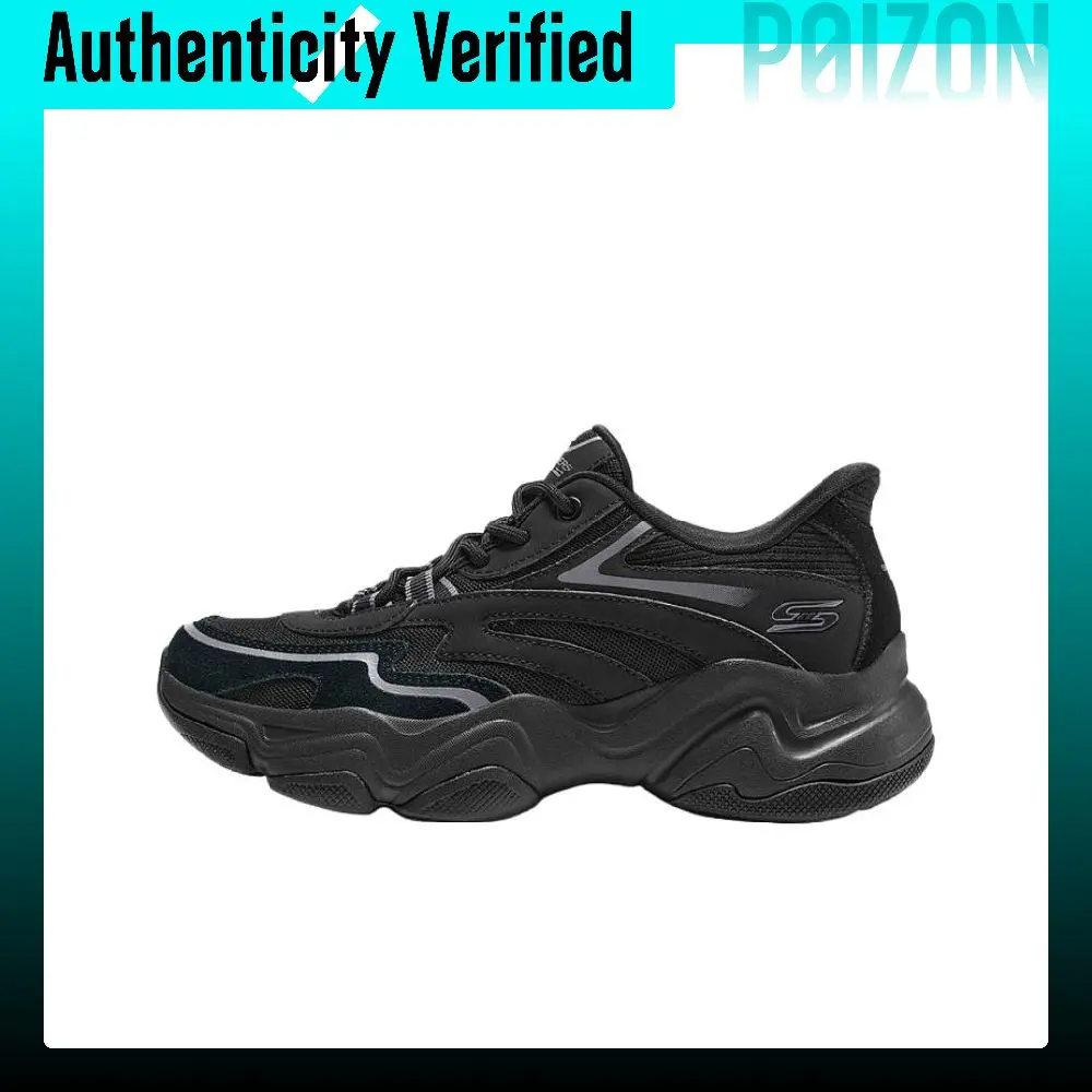 Skechers DLITES Abrasion Resistant Height Increasing Low top Chunky Sneakers Women's 117692-BBK