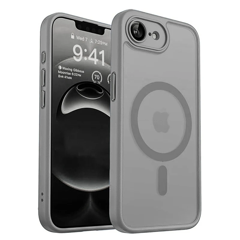 Luxuriöse halbtransparente MagSafe-Magnet-Handyhülle für iPhone 18 17 16 E 15 Pro Max, mattierte, stoßfeste Rückabdeckung – Detail 10