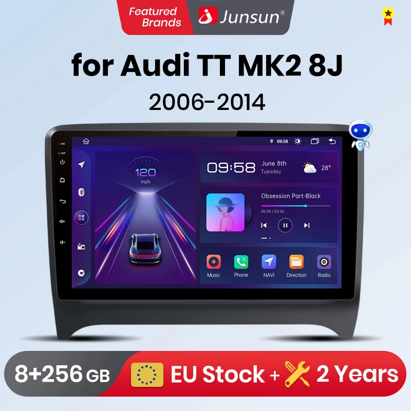 Junsun V1 Plus Car Radio For Audi TT MK2 8J 2006 - 2014 wireless CarPlay Android Auto car intelligent systems No 2 din 2din DVD