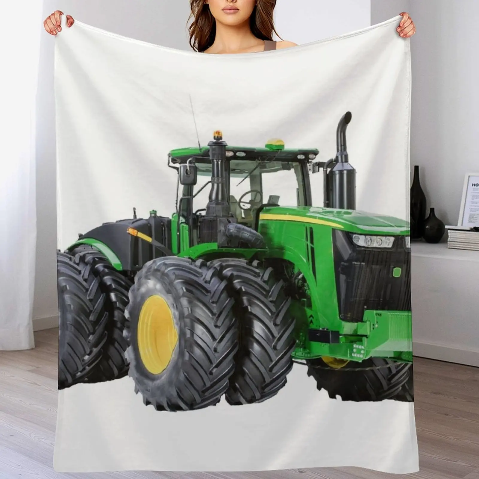 Modern Farm Tractor Throw Blanket Summer Beddings Soft Plaid Thin Blankets