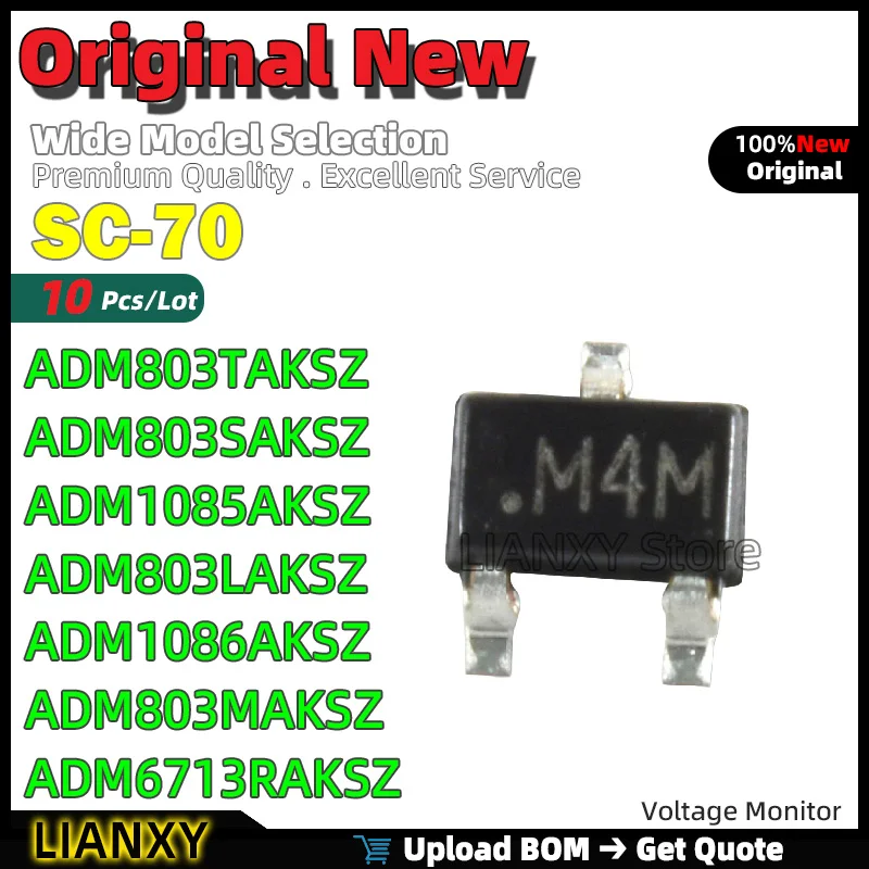 10pcs SC-70 ADM803TAKSZ ADM803SAKSZ ADM1085AKSZ ADM803LAKSZ ADM1086AKSZ ADM803MAKSZ ADM6713RAKSZ Voltage Monitor New Original