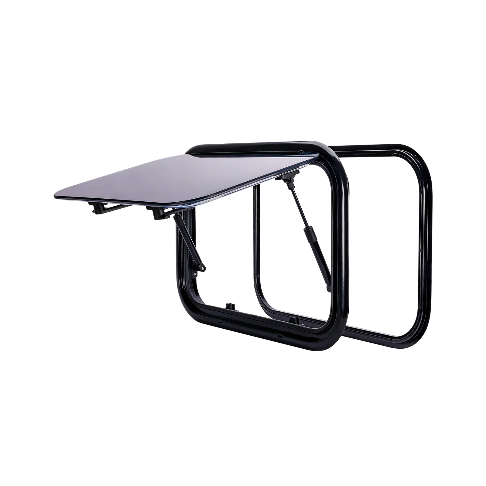 Aluminum Alloy Frame Double Glazed Acrylic RV Push Out Side Window 500x520mm, With Pleated Folding Blackout Blind & Flyscreen