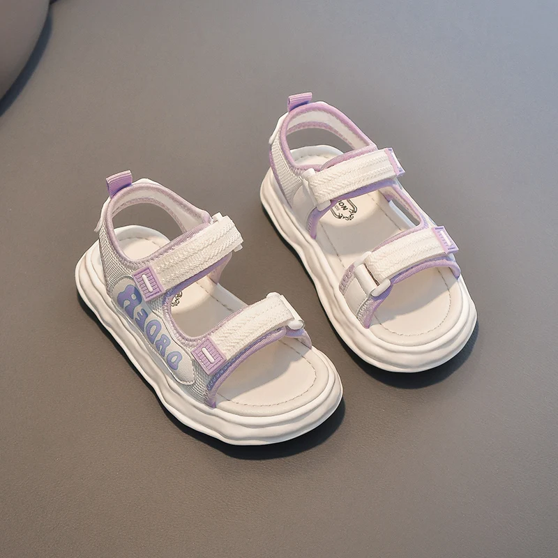 Little Girls Chunky Scuba Sandals 2026 New Summer Kids Beach Sandals Non-slip Comfort Versatile School Outdoor Barefoot Shoes