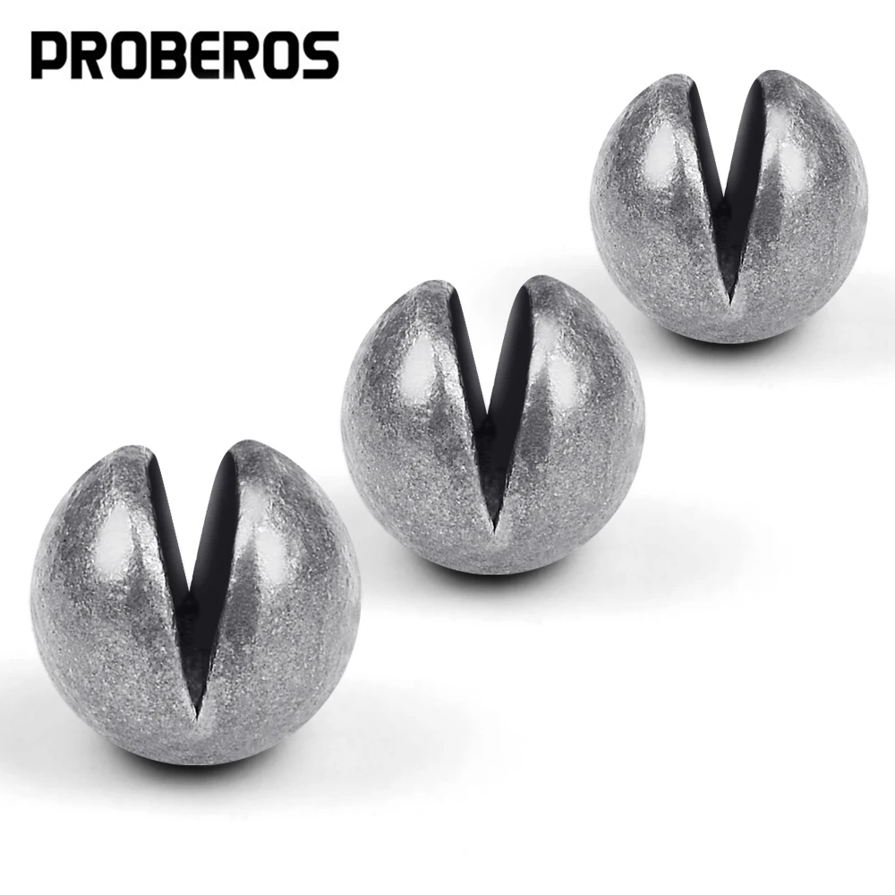 PROBEROS 30pcs/lot Oval Split Open Fishing Sinker 0.5g-0.8g-1g-1.5g-2g Solid Weights Sinker Fishing Tackle Accessories