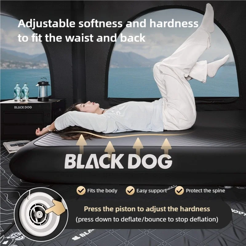 Blackdog Outdoor Portable Brushed Inflatable Bed Home Floor Laying Camping Sleeper Mat Automatic Quick Inflatable Air Cushion