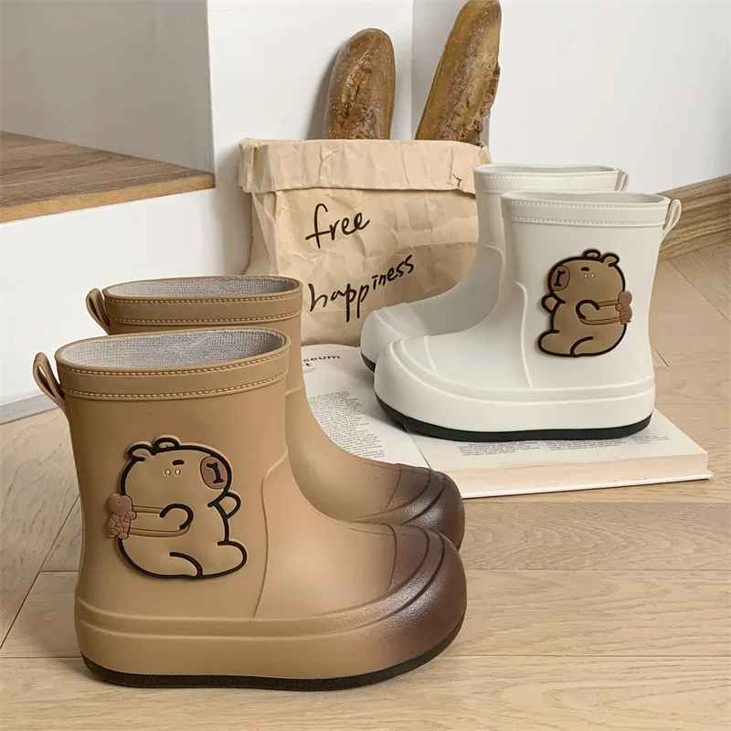 4-13Y Children Rain Shoes Cartoon Boys Girls Water Shoe Waterproof Anti Slip Fashion Toddler Soft Sole Kids Rain Boots H116-24