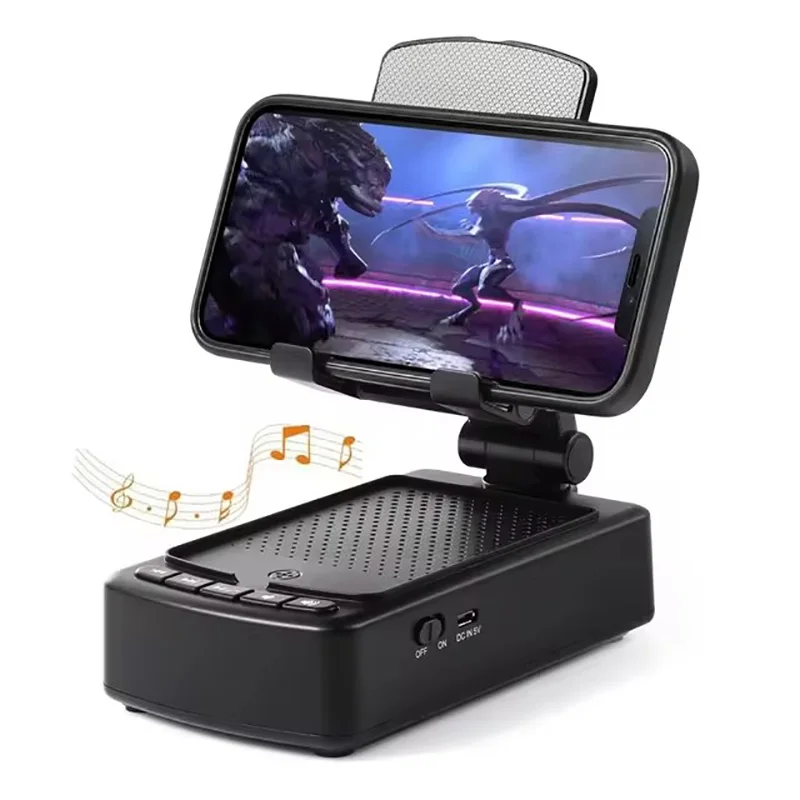 

Universal Mobile Phone Desk Replicate Holder With Bluetooth Speaker And Cable Charger Function For Samsung Xiaomi Oppo Iphone