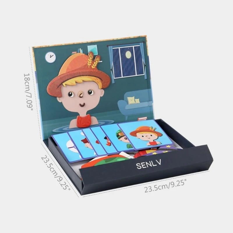 Kinder Feinmotorik Lernen Fünf Sinnesorgane Spielzeug Magnetische Puzzles Spiel Aufklärung Frühe Bildung Spielzeug 15UB
