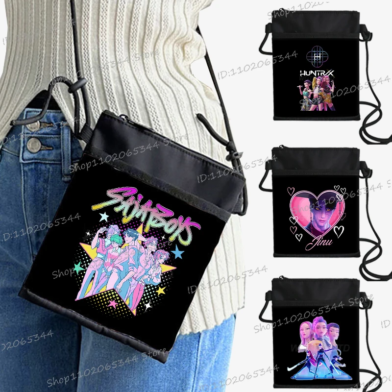 

Harajuku KPop Demon Hunters Print Mobile Shoulder Bags Cartoon Rumi Sajaboys Mini Mobile Phone Bag Korean Ulzzang Handbags Gifts