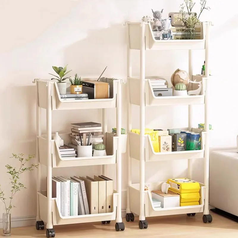 Trolley Snacks Kitchen Storage Racks Kitchen Corner Narrow Mobile Slit Storage Cabinet Bathroom Living Room Home Organizers