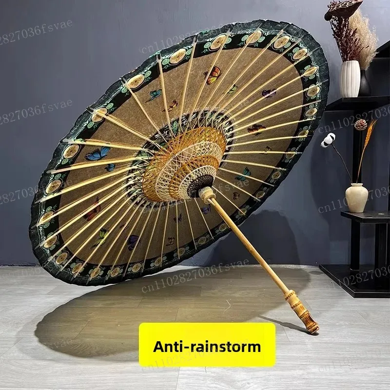 Chinese wind oil-paper umbrella handmade traditional rain-proof sun-proof men's and women's ancient Hanfu prop umbrella