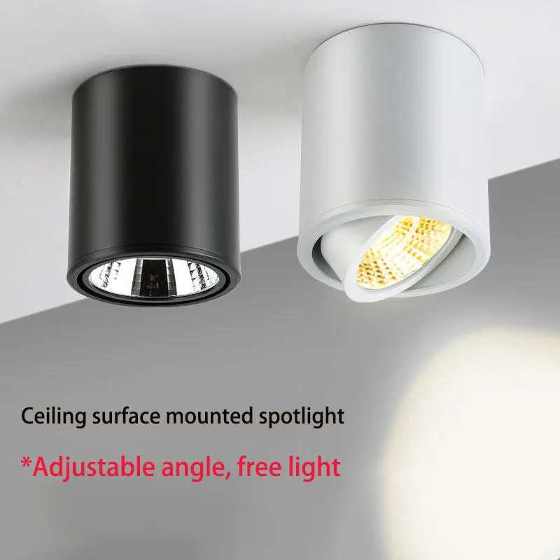 2022 High Quality Rotating LED Downlight COB Surface Mounted Ceiling Lamp CREE Chip 24W20W18W15W12W9W Adjustable Spot Light